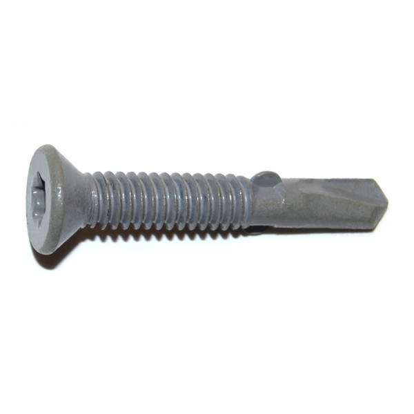 Saberdrive Self-Drilling Screw, 1/4" x 1-5/8 in, Gray Ruspert Steel Flat Head Torx Drive, 59 PK 51164